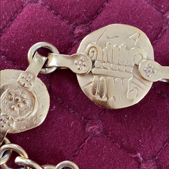 Vintage old coins toggle bracelet. Matching necklace available. - Picture 2 of 4